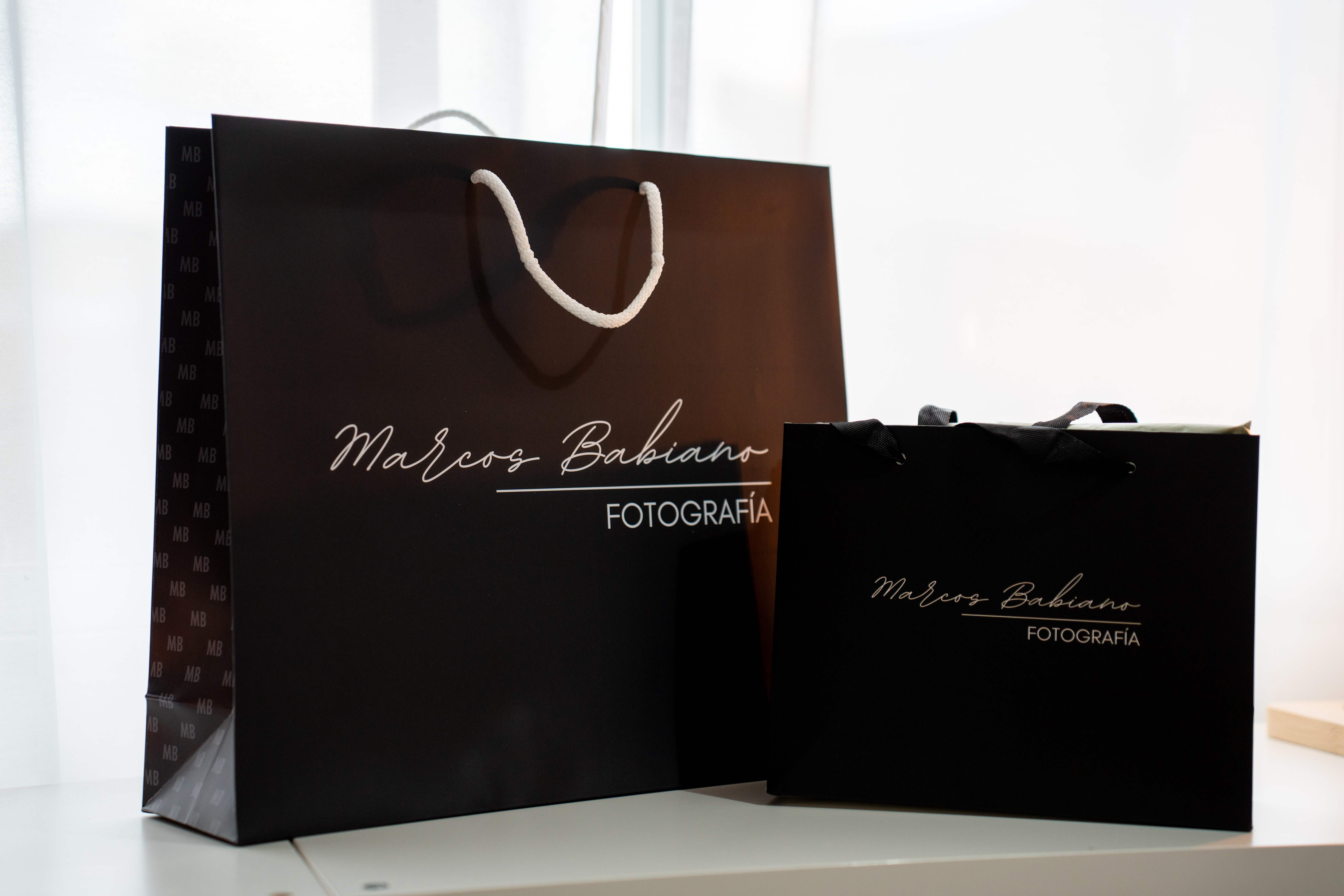 Bolsas de entrega de Marcos Babiano Fotografía para álbumes y copias